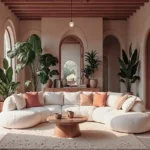 4 BHK Isprava Villa Vimeiro Aldona Goa Living Room with Curved Sofa