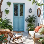 4 BHK Isprava Villa Vimeiro Aldona Goa Patio with Blue Door