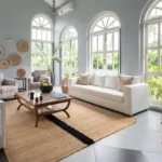 4.5 BHK Isprava Lumosa Aldona Goa Living Room With Arched Windows And White Sofas