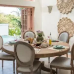 4.5 BHK Isprava Lumosa Aldona Goa Round Dining Table Beside Swimming Pool