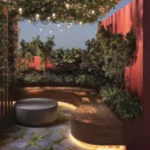 Armaan Santacruz West Outdoor Terrace Seating Area With Ambient Lighting And Greenery