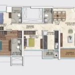 Asmi Legacy Unnat Nagar Goregaon 3 BHK Apartment Layout