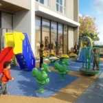 Asmi Legacy Unnat Nagar Goregaon Vibrant Children Playground With Slides And Activity Equipment
