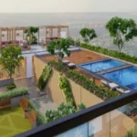 Baya Sunrise Dadar Rooftop Pool Deck With Wooden Decking, Lush Garden Landscaping Pergola Seating