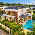 Mayberry Villas Anjuna Goa Premium Tropical Villa With Private Pool Manicured Lawns And Palm Tree Surroundings