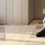 1. Oberoi Fairview Duplex Apartments Malabar Hill Yoga Room With Woman On Mat