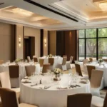 One Vara Goregaon Spacious Banquet And Party Hall Set With Round Tables For Large Gatherings