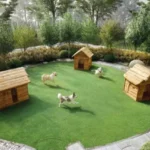 One Vara Goregaon Dedicated Dog Park With Wooden Kennels Set On Clean Artificial Turf