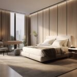 Roswalt Ryla SV Road Bandra West Serene Bedroom With Warm Wood Panelled Headboard Wall