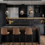 Roswalt Ryla SV Road Bandra West Sleek Kitchen With Matte Black Cabinetry