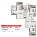 Sahakar Acropolis Kala Nagar Bandra East 3 BHK Floor Plan