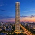 Sigma Garnet Dadar Towering Residential High Rise Illuminated Against Mumbai Twilight Skyline
