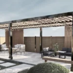 Sigma Garnet Dadar Open Air Terrace With Wooden Pergola Structure And Lounge Furniture