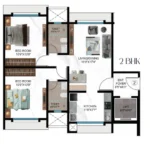 Sosar Jade Bandra West 2 BHK Floor Plan