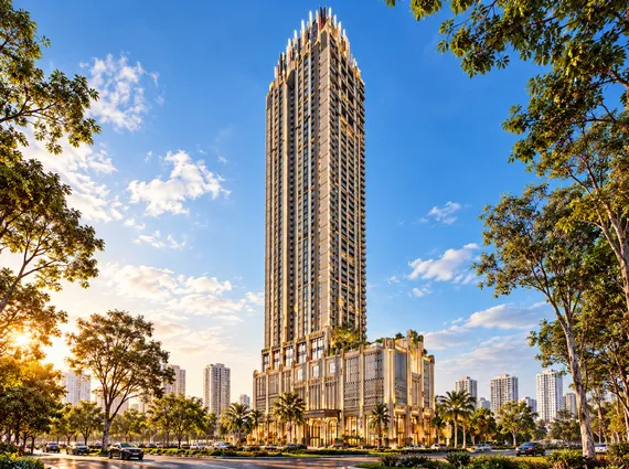 The Crimson Borivali West Iconic High Rise Residential Tower With Ornate Facade Photographed