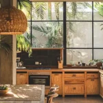 1. Veda Monteza Plots for Sale Alibaug Wooden Kitchen with Large Windows and Greenery