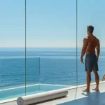 W 291 Sambhav Walkeshwar Sea Facing Fitness Area With Man And Yoga Mat