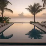 W 291 Sambhav Walkeshwar Seafront Infinity Pool With Palm Trees And Sun Loungers